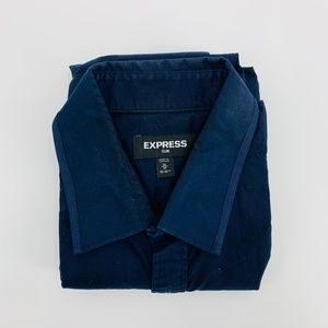 Express Fitted Dress Shirt Long Sleeve Button Down